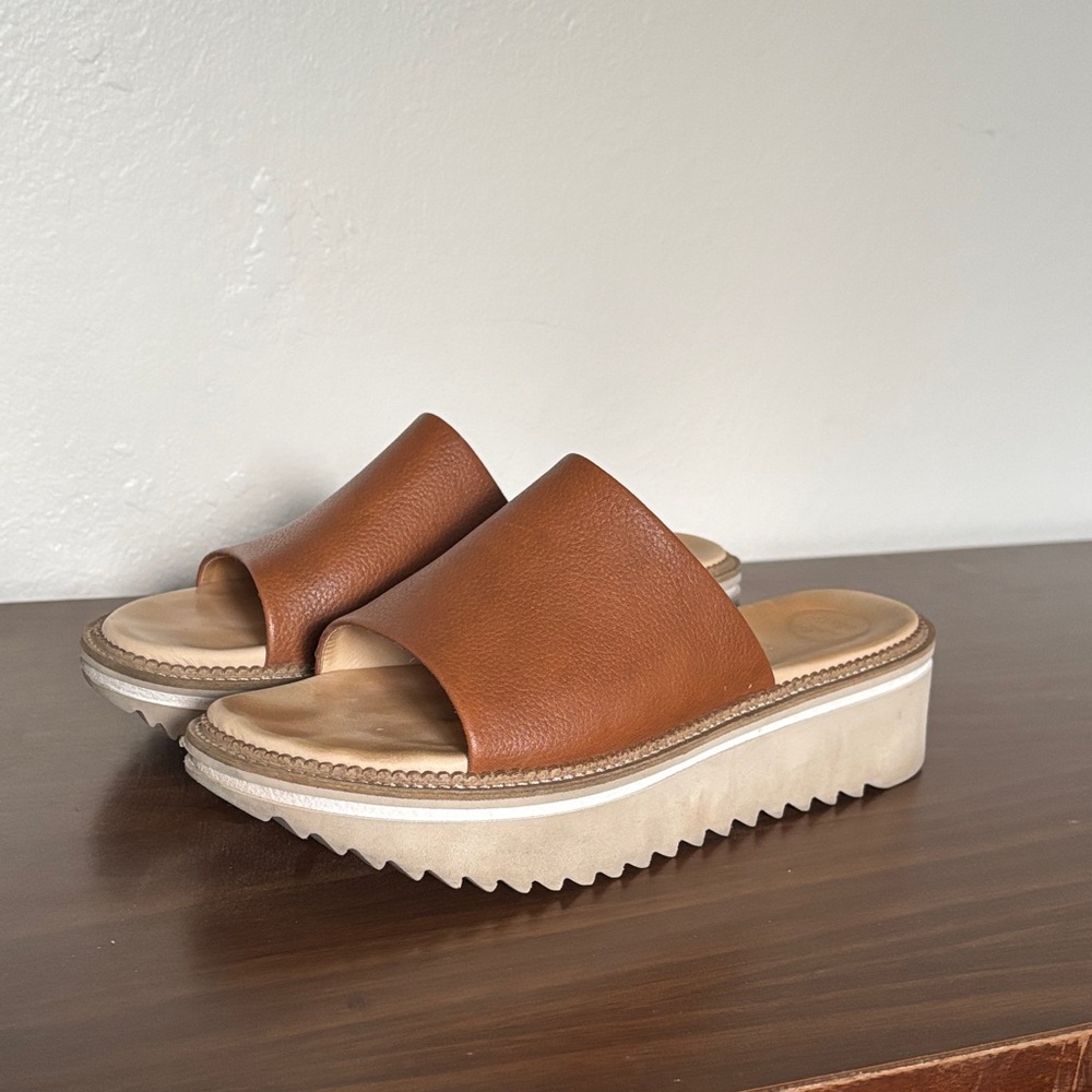 Paul Green May Slide Chunky Platform Sandal Leather Brown